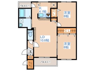 ハ－モニ－の物件間取画像